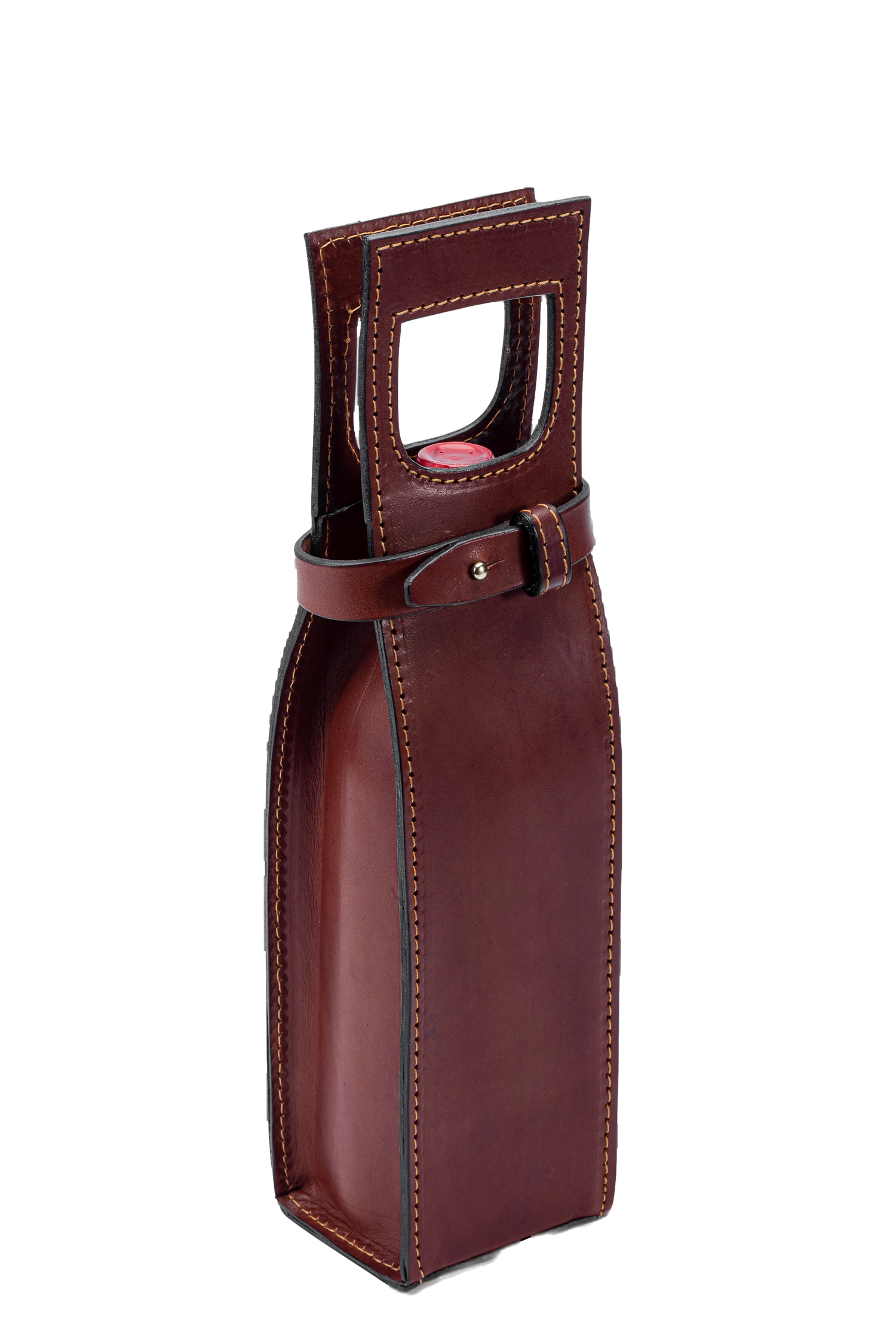 Leather wine tote (single)