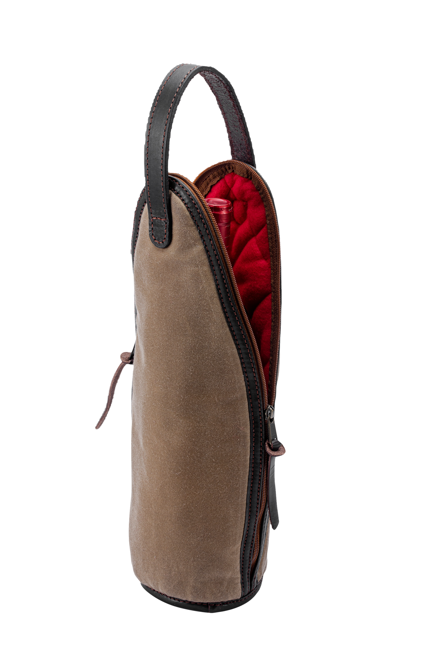 Waxed Cotton Canvas wine tote (single)